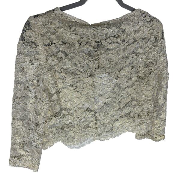 Carla Ruiz Floral Lace Cropped Jacket Classy Regal Victorian Regency Elegant XL - Picture 5 of 8